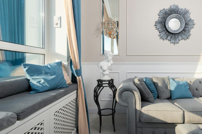 Home 7 Contemporary room interior with decorative cushions on sofa 1780419645